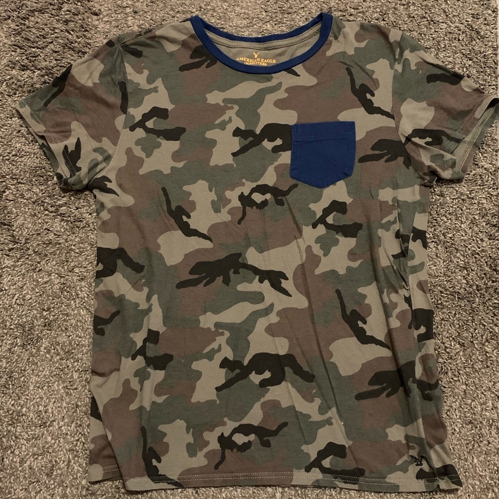 AMERICAN EAGLE CAMO RINGER T-SHIRT